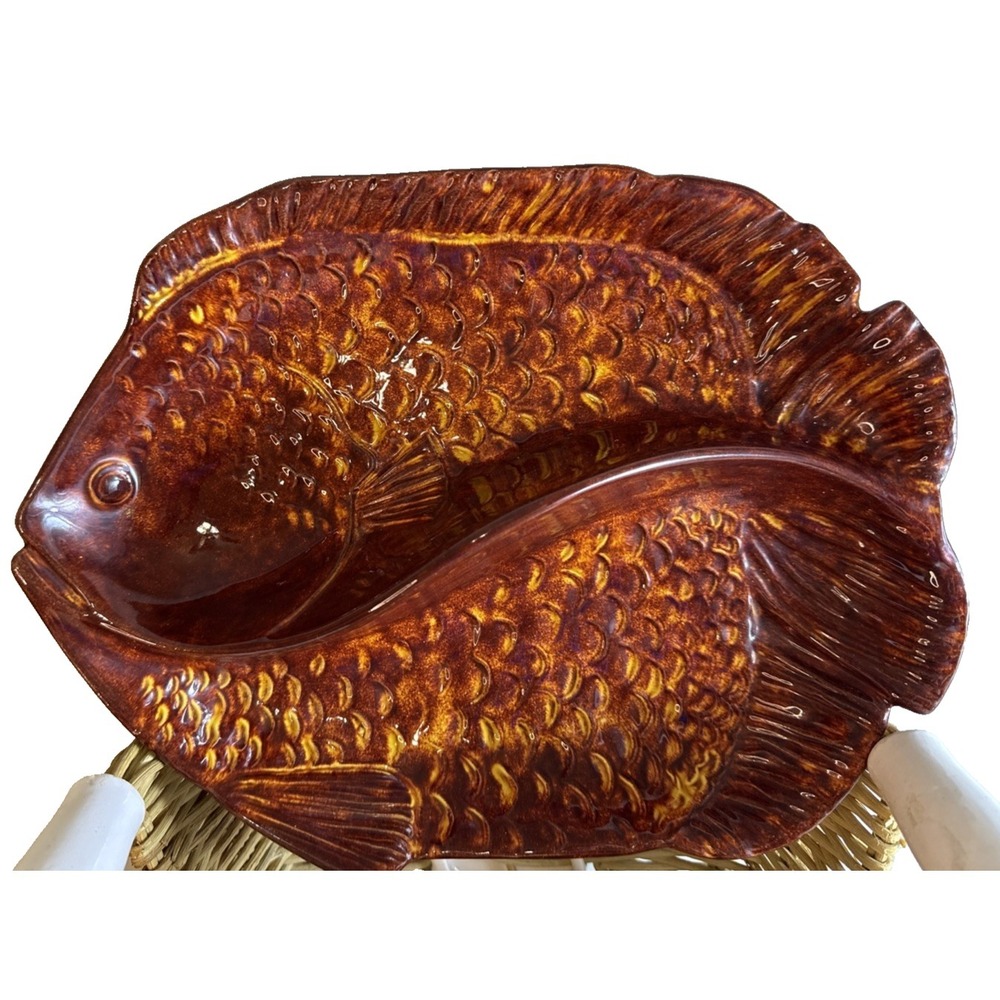 Norris Ocean Art Glazed Fish Pottery Party Plate Platter Wall Decor Beach